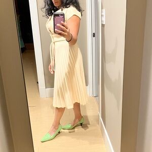 Vintage 1950s Handmade Marilyn Monroe Cream Midi Dress